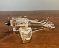 Rare Vintage Sasaki 24% Lead Crystal Airplane With Metal Prop picture
