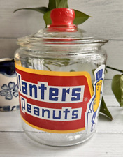 Planters Peanuts Vintage 1960s Clear Glass Mr Peanut Store Counter Display Jar picture