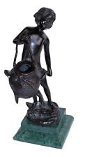 Vintage Bronze Sculpture of a Young Boy picture