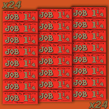 x24 JOB Rolling Papers 1 1/4 Orange Red Slow Burning Cigarette Papers (24 Packs) picture