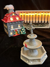 Christmas Town Hall PR, with Fountain, And Lighted City Lamp Post’s. picture