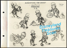 Vintage Disney Pinocchio Jiminy Cricket Character Concept Model Sheet 1939 picture