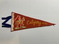 Vintage 1950s - Calgary, Alberta, Canada Souvenir Pennant (Mounties) picture