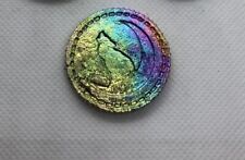 Bismuth crystal Rainbow Coin Howling Wolf picture