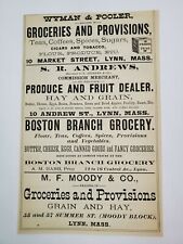 1887 Lynn Massachusetts Advertisement Grocery Butman Osborne Monroe Wyman Moody picture