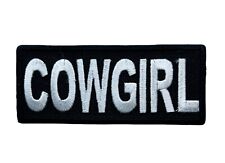 Cowgirl Black White 4 Inch Embroidered Patch IV1558 F5D32Q picture