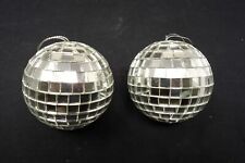 2 Vintage Retro Kurt Adler Mirrored Disco Ball Christmas Ornaments 3