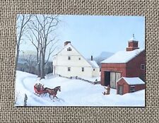 Small Vintage Christmas Card Charlotte J Sternberg West Peak Horse Carriage Snow picture