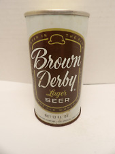 BROWN DERBY STRAIGHT STEEL PULL TAB BEER CAN #46-16 MAIER BREWING CALIFORNIA picture