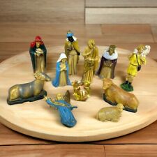 VTG Nativity Manger Scene Figure Set of 11 Hard Plastic 70s Hong Hong Christmas picture