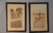 2 X Vintage B & W Photographs.  In Home Made Glass Frame. See Description. picture