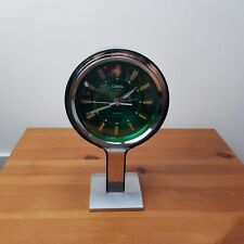 1960s coral alarm clock green & chrome working  picture