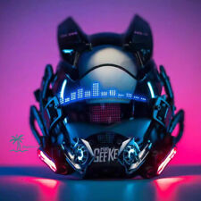 Future Warrior Cosplay Cyberpunk Luminous Helmet Mask Prop Electron Technology picture