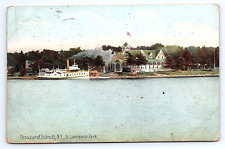 Postcard Thousand Islands New York St. Lawrence Park & Steamer Boat picture