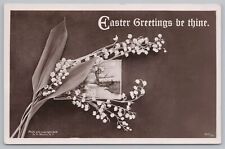 Real Photo Postcard~400/14~Easter Greetings Be Thine~Flowers~Emb~c1909 Postcard picture