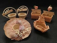 6 Antique WEDDING PARTY/BRIDAL SHOWER PAPER NUT/CANDY CUPS-4 Pink-2 White picture