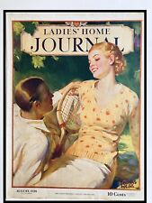 Ladies' Home Journal August 1928 Frameable Cover Only Tennis Cottagecore Summer picture