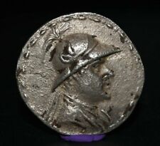Ancient Bactria Bactrian Eucratides I Silver tetradrachm Coin Ca. 171-145 BCE picture