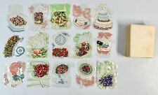 Vintage 1950’s Lot of 15 Clear Plastic Note Cards Unused w/Envelopes Flocked picture
