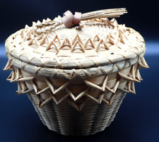 Native American Berry Basket Passamaquoddy Antique Maine Estate Sweetgrass B54 picture