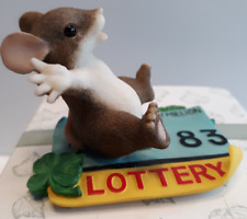 Charming Tails figurine I'm a Winner mouse lottery winner picture