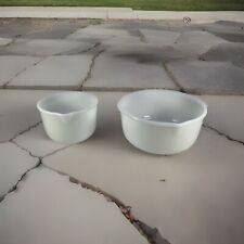 Sunbeam Glasbake Dish Bowl Milk Glass For High Sides Spout #26 And #28 Set Of 2 picture