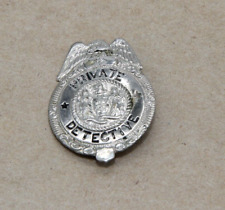 Vintage Obsolete Private Detective Metal Tin Badge picture