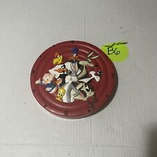 Rare Vintage Looney Tunes Wall Clock Round Analog Time 1990s Red Collectible picture