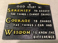 60's Serenity Prayer Cast ￼ Aluminum Wall Plaque 5”x4.5” Courage Wisdom AA Rare picture