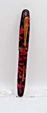 Parker VIntage 1938 Red Marble Parkette Lever Fill Fountain Pen--new sac picture
