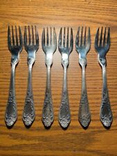 Vintage Russian Melchior Silver Plated Fish Forks Set 6 pcs 1980 picture