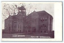 Perham Minnesota MN Postcard High School Building Campus Scene Street 1908 picture