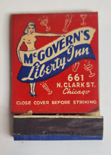 Vtg Feature Matchbook McGovern's Liberty Inn Nude Girlie Strip Joint Chicago picture