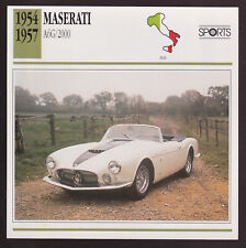 1954-1957 Maserati A6G/2000 Frua Body Spyder Car Photo Spec Sheet CARD 1955 1956 picture