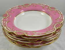 Pink Gold Rimmed Soup Bowl Mintons Set of 6 Antique Numbered picture