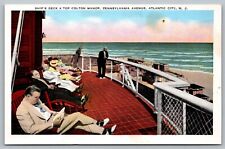 Postcard Ships Deck A Top Colton Manor Hotel Atlantic City New Jersey NJ picture