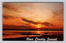 Door County WI-Wisconsin, Door County Sunset, Antique, Vintage Postcard picture