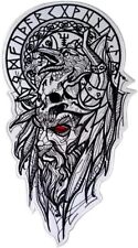 Odin Wotan Wooden God Nordic Viking Valhalla Biker Large Back Patch Iron on picture