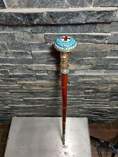 Imperial Russian Masonic Doctors Verge Fusee Cane Walking Stick Enamel Watch picture