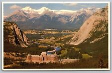 Banff Springs Hotel Bow Valley Fairholme Range National Park Postcard UNP VTG picture