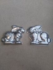 Vintage 2 pc  Bunny/Rabbit Tin 3D Cake Mold - Ships Quickly picture