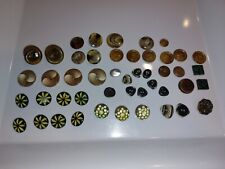 Lot 47 Vtg Unique Plastic Sewing Buttons Some Matching Sets Carved Flowers VGC picture