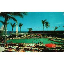 Postcard Florida Miami Beach Pool and Cabana Seville Hotel Chrome picture