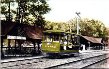 Mt Gretna Pennsylvania Railway Postcard Trolley Interurban Tram RPPC Reprint picture