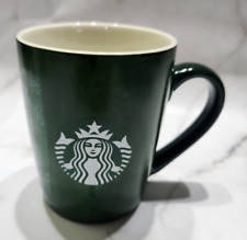 2021 Starbucks 10 Fl Oz Mug Christmas Holiday Green w/Paint Strokes picture