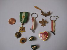 vintage Boy Scouts PIN LOT button BSA 3 be prepared heart eagle OA junior honor picture