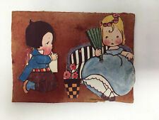Victorian Child's Handmade Valentine Card Die Cut Outs picture
