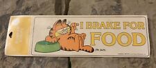 Garfield Vintage Bumper Sticker. I Brake For Food.  picture