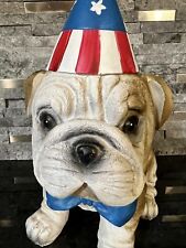 HUMANE SOCIETY Patriotic Bulldog 9” Resin July 4th Figurine NWT picture