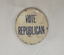 Antique Very Small “Vote Republican” 3/4 Inch Diameter Lapel Pin picture